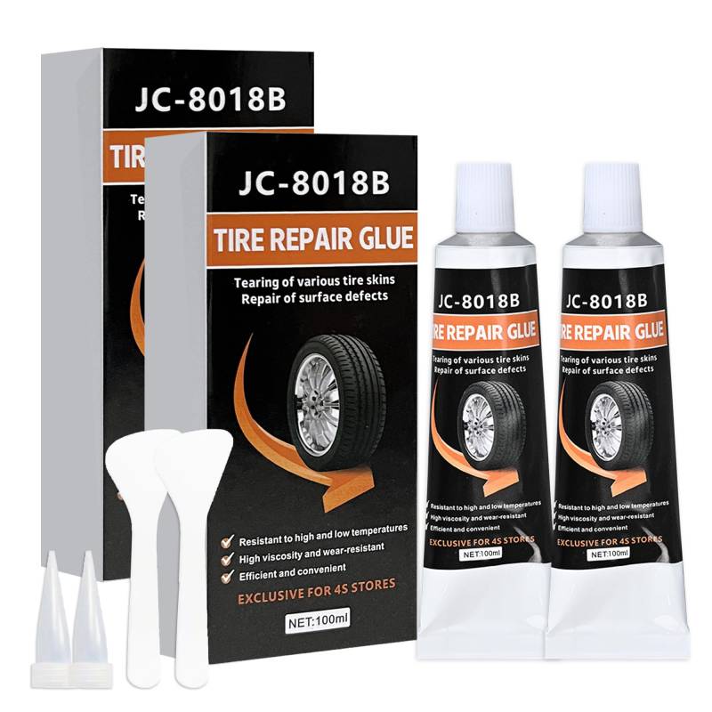 SFNN Reifenkleber, 200 ml Reifenreparatur Kleber, Reifendichtmittel Auto für Schnelle Reparatur von Reifenrissen, Löchern und Abblättern, für Motorräder, Fahrräder Autos von SFNN