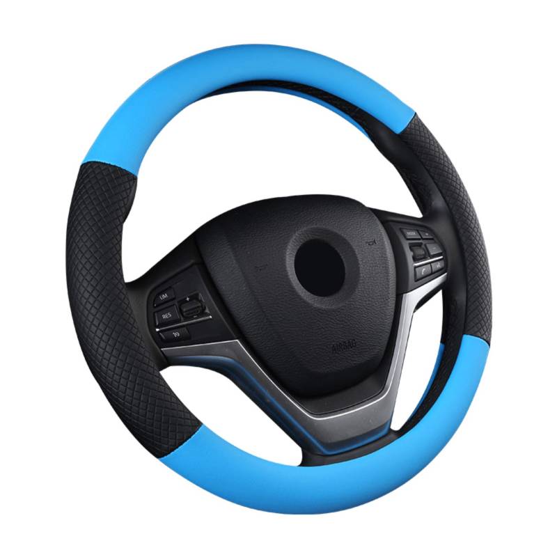 SFONIA Auto Lenkrad Abdeckung Lenkradschutz Lenkradhülle PU Leder Universal 37-38cm/15" Rutschfest Atmungsaktiv Langlebig (Blau) von SFONIA