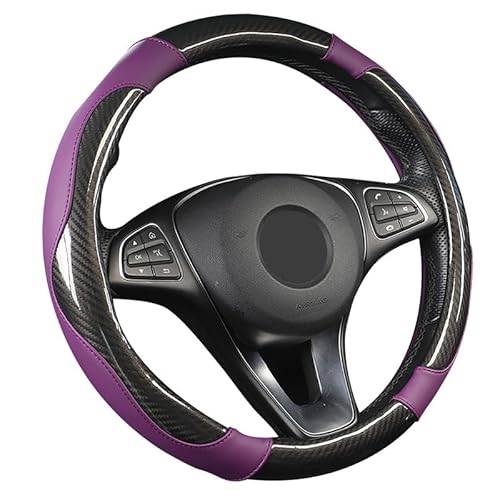 SFONIA Auto Lenkrad Abdeckung Lenkradschutz Lenkradhülle PU Leder Universal 37-38cm/15 rutschfest Atmungsaktiv Langlebig (Lila) von SFONIA