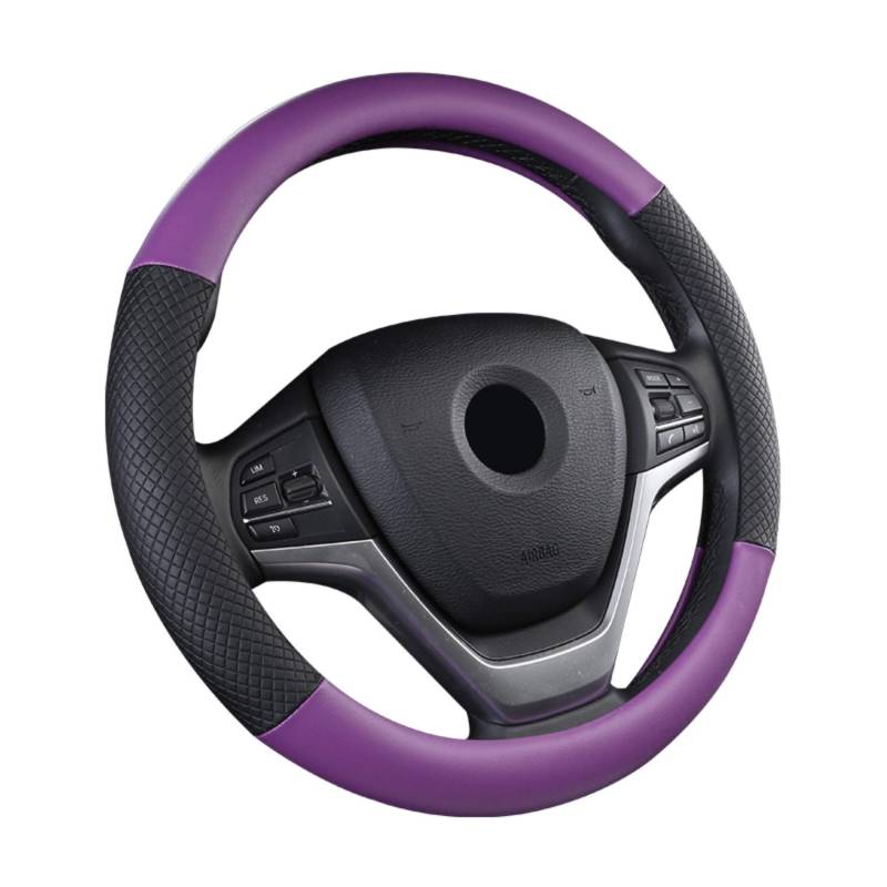 SFONIA Auto Lenkrad Abdeckung Lenkradschutz Lenkradhülle PU Leder Universal 37-38cm/15" Rutschfest Atmungsaktiv Langlebig (Lila) von SFONIA