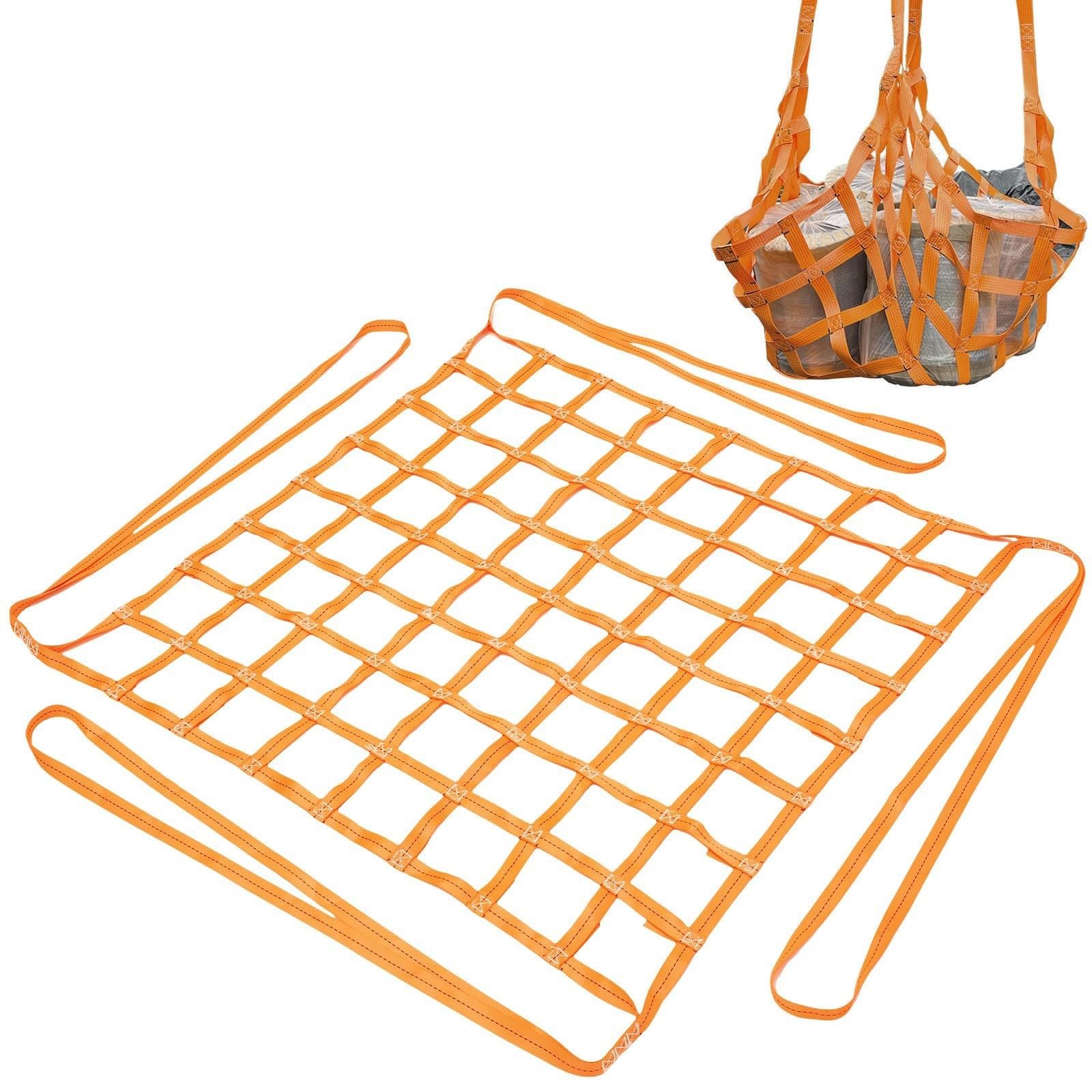 Fracht Heben Netz， Hebe-Ladungsnetz, Bungee-Ladungsnetz, Ladungsnetz for LKW-Ladeflächen, Materialhandhabungsgurte, Tragkraft 0,3–3,5 Tonnen, Orange(2 X 2M/Mesh 15cm/Load 2.5t) von SFQEVHRZ