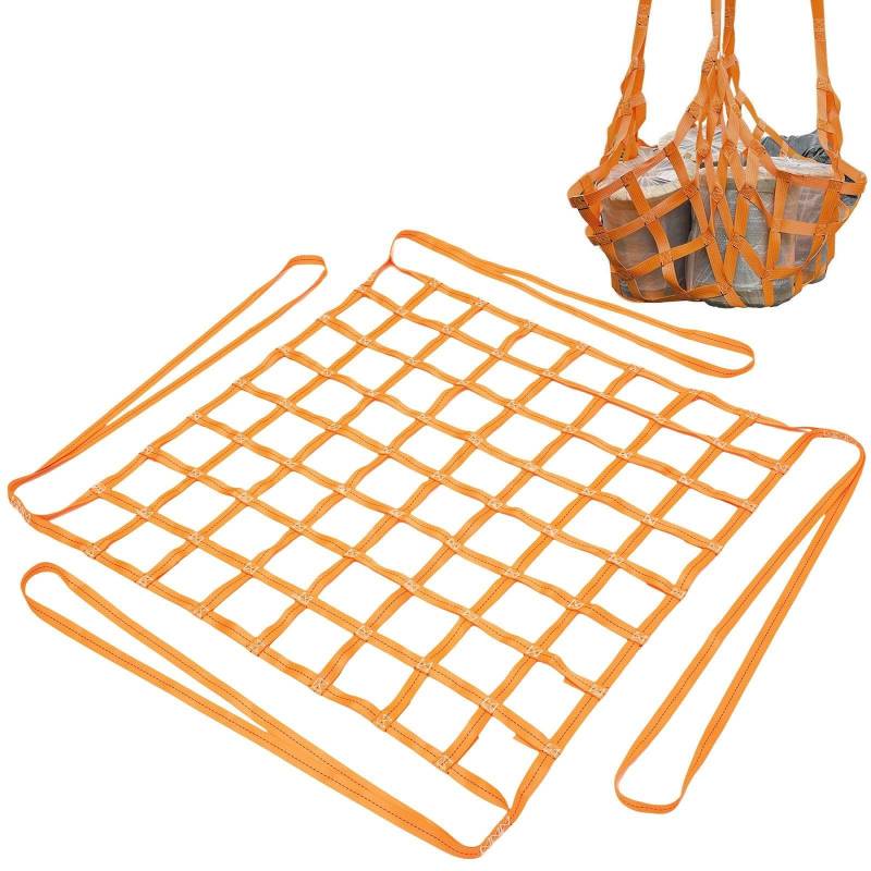 Fracht Heben Netz， Hebe-Ladungsnetz, Bungee-Ladungsnetz, Ladungsnetz for LKW-Ladeflächen, Materialhandhabungsgurte, Tragkraft 0,3–3,5 Tonnen, Orange(2 X 2M/Mesh 15cm/Load 2.5t) von SFQEVHRZ