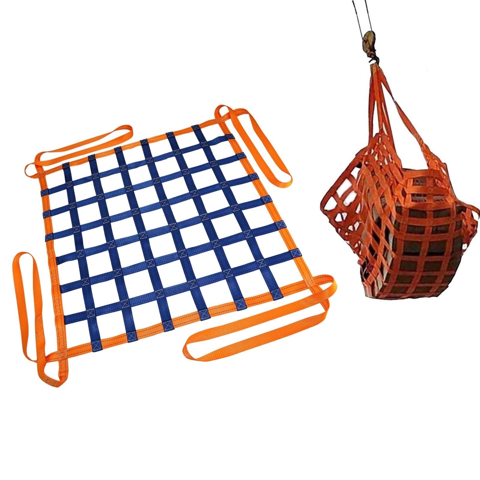 Fracht Heben Netz， Hebenetzgurte - Hebeschlingennetze for Frachten, flaches Hebenetz aus Polyester, Sicherheits-Hebehängenetz, Tragkraft 0,3–3,5 Tonnen(3 X 3M/Mesh 20cm/Load 3.5t) von SFQEVHRZ