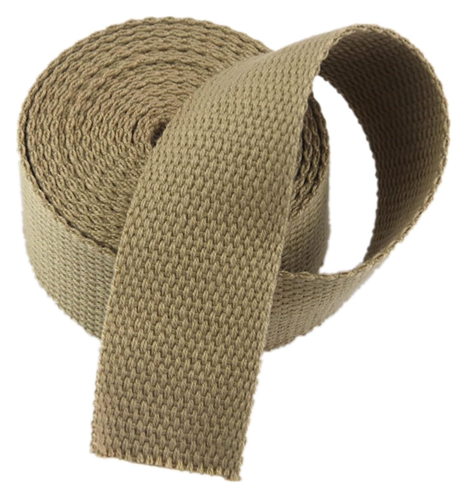 Nylon Gurtband， 20 mm, 25 mm, 38 mm, 50 mm, 5 Yards, Baumwollgurtband for Taschen, Rucksäcke, Gepäck-/Frachtgurte(Khaki,25MM) von SFQEVHRZ