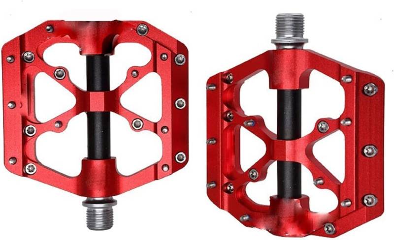 SFQEVHRZ Pedale für Mountainbikes, Fahrradpedale Ultraleichte Anti-Rutsch-CNC-BMX-MTB-Rennradpedale Radfahren 3 versiegelte Lager-Fahrradpedale X12S-Anode(X12S Anode red) von SFQEVHRZ