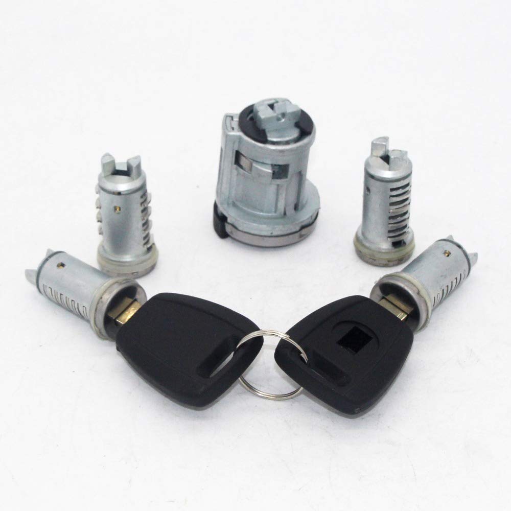 SFUO 5 stücke Komplette Set Zündtür Kofferraumschloss Barrel Zylinder mit SIP22 Blade Keys Fit Fiat Doblo Cargo Punto Panda 2003-2016 SFUO 5 stücke Komplette Set Zündtür Kofferraumschloss Barrel Zylinder mit SIP22 Blade Keys Fit Fiat Doblo Cargo Punto Panda 2003-2016 von SFUO