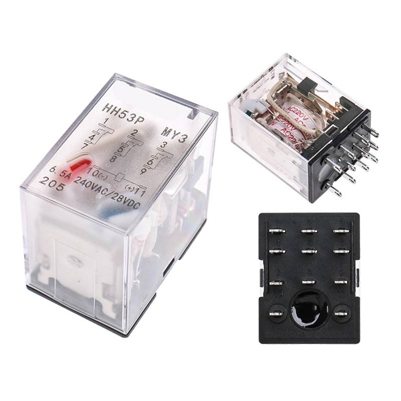 11-poliges Mini-Relais, DC5V, DC12V, DC24V, AC110V, AC220V, HH53P 5A, Miniatur-Elektromagnetisches Allzweck-Relais, 1 Stück(AC24V) von SFYMORHE
