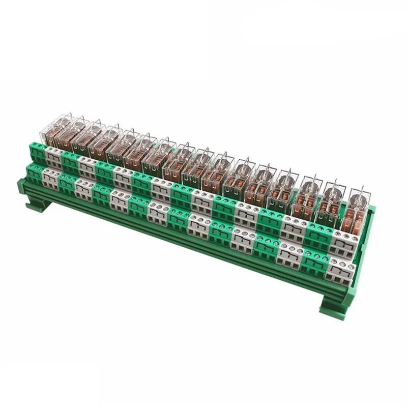 2NG2R 16-Kanal-Relaismodul PLC 2NO 2NC 12VDC 24VDC DPDT-Relais austauschbar 1Stk(2NO2NC-16C-24VACDC) von SFYMORHE