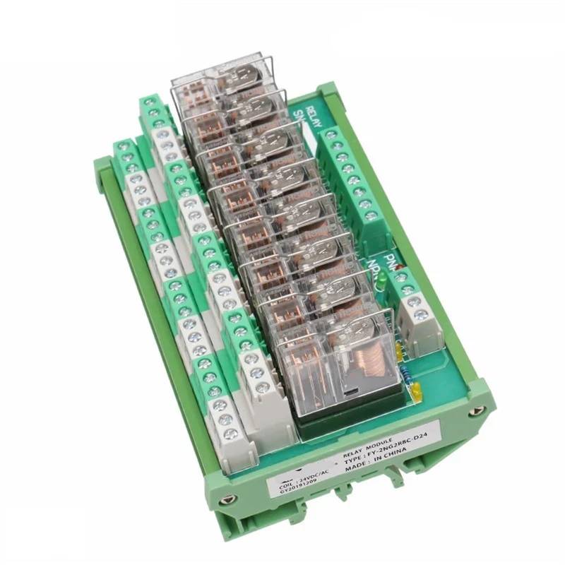 2NG2R 8-Kanal-Relais 2NO 2NC 12V 24V AC & DC DPDT-Relais 1 Stücke(2NO2NC-8C-12VACDC) von SFYMORHE