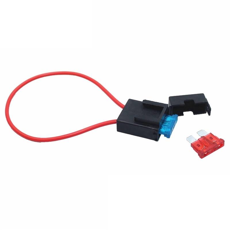 ATC-Sicherungshalter Inline-AWG-Draht Kupfer 12 V 24 V Power Blade mit Sicherung und Auto-Flachsicherung 2 A-35 A 1 Stück(25A and Fuse Holder) von SFYMORHE