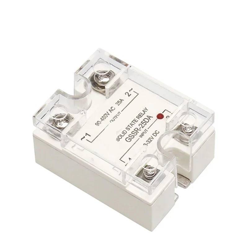 Einphasiges Halbleiterrelais 10DA/25DA/40DA/60DA/80DA/100DA DC-Steuerung AC mit Kunststoffabdeckung 100A 1 Stück(GSSR-100DA) von SFYMORHE