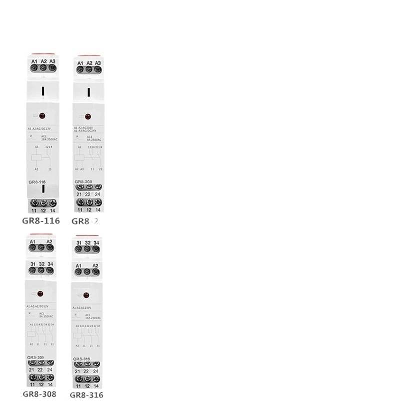 GR8 Relais AC/DC12V 24V 48V 110V AC230V Hilfsrelais 8A 16A 1SPDT 2SPDT 3SPDT Elektronischer Relaisschalter 1St(GR8-208 ACDC12V) von SFYMORHE