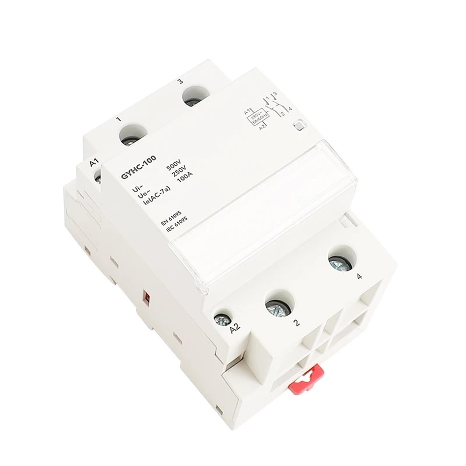 GYHC 2-poliger 100A Modularschütz 2NO 2NC 1NO1NC 220V 110V 24V Automatischer Haushaltsschütz Din-Schienentyp 50/60Hz 1St(2P 100A 2NC 230VAC) von SFYMORHE