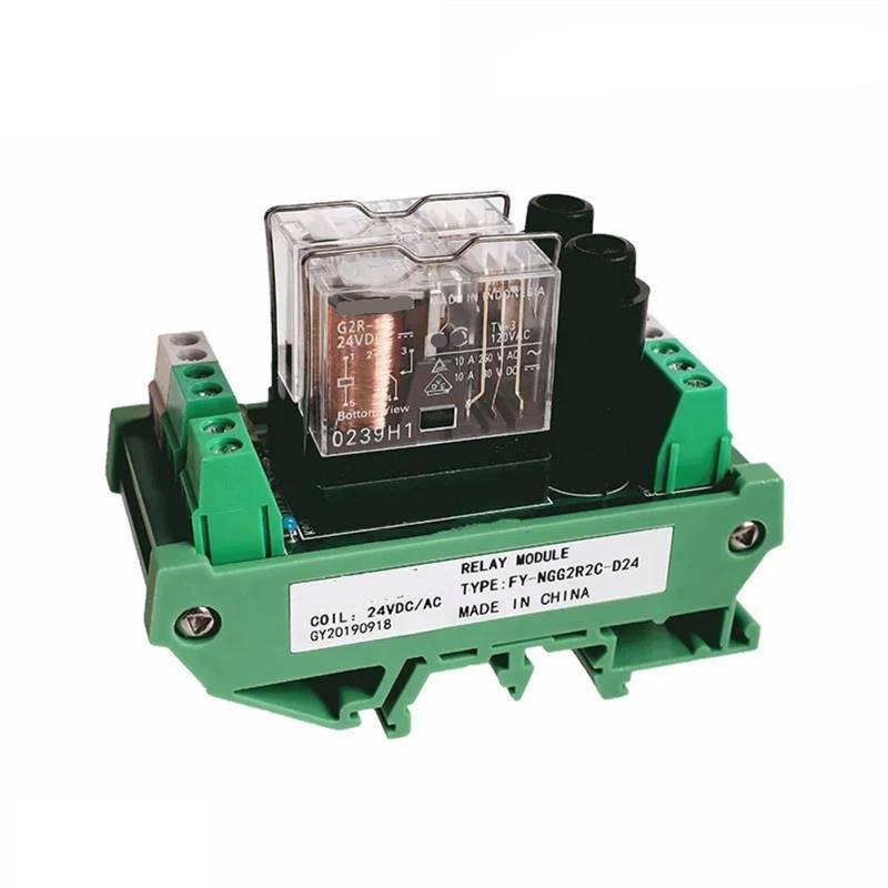 NGG2R 2-Kanal-SPS-Controller OM-Relais 12 V 24 V mit Sicherungsschutz 1NO1NC SPDT-Relais Plug-In 1 Stück(FUSE-2C-12VACDC) von SFYMORHE