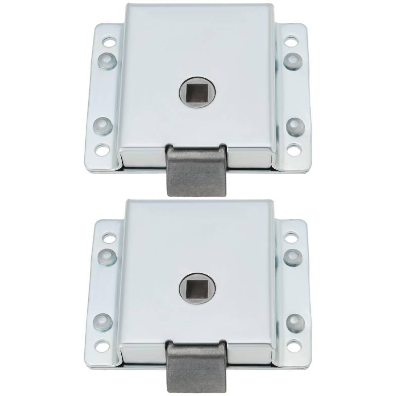 SG Store 2 x Türschloss-Riegellochabstand 50 mm/75 mm, 68 x 87 x 19 mm, geeignet für links und rechts, für Wohnmobil-Anhänger, Sscrew-on Lock Silber von SG Store