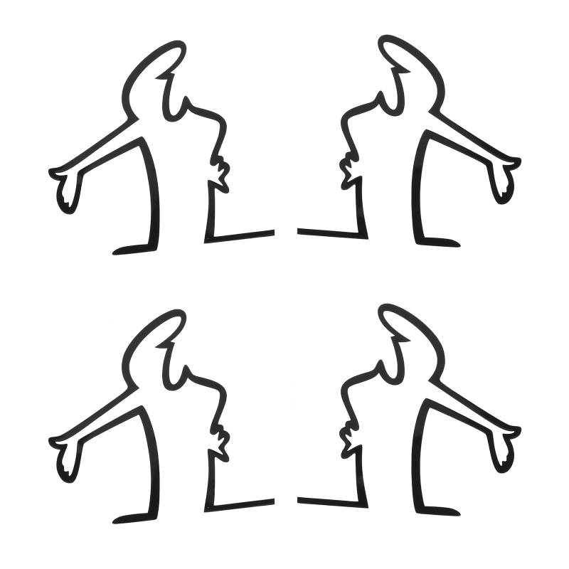 SG Store 4 Stück reflektierende Autolackkratzer-Erinnerungsaufkleber "La Linea" Angry Man Scratch Sticker 8,4 x 8,1 cm zum Aufkleben neben einem Lackkratzer, Schwarz von SG Store
