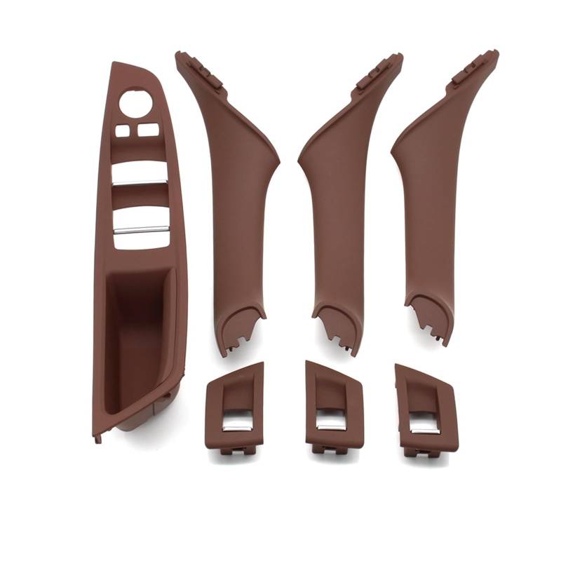 Autotürgriff Auto Innen Für 5 Series F10 F11 F18 520i 523i 525i 528i 535i Kunststoff Tür Armlehne Fenster Schalter Panel Pull Griff 7 Stücke Set Türgriff(LHD Red Brown 7PCS) von SGHFUVE