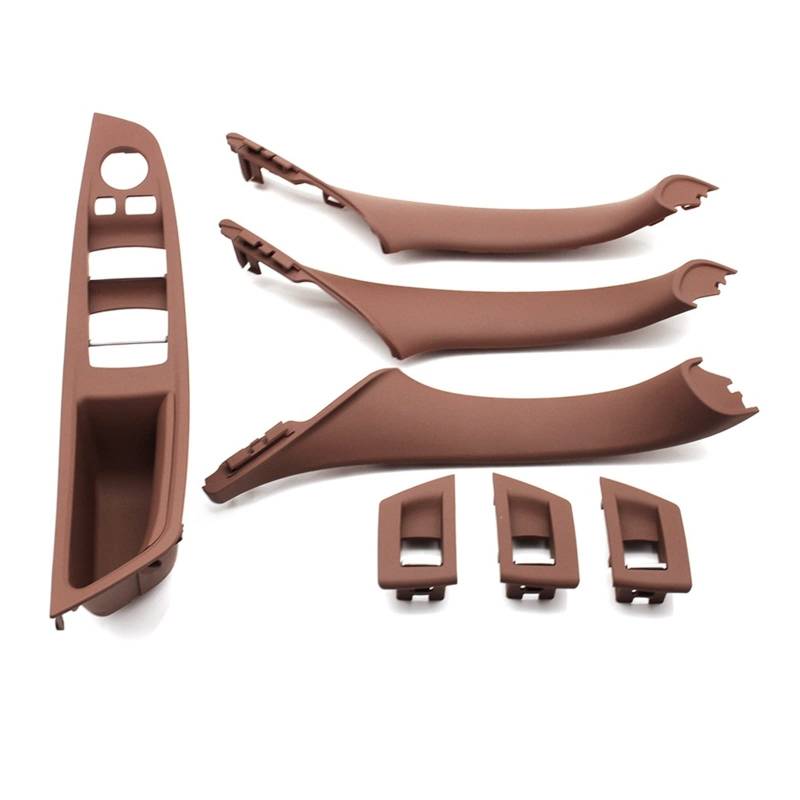 Autotürgriff Für 5 Series F10 F11 520i 523i 525i 528i 530i LHD Auto Innentürgriff Armlehne Panel Pull Trim Cover Set Türgriff(LHD Brown Set) von SGHFUVE
