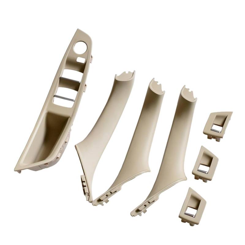 Autotürgriff Für 5 Series F10 F11 Auto Linkslenker LHD Innentürgriff-Panel-Abdeckung Beige Schwarz Rot-Braun Beige Weiß Türgriff(Beige-White-7Pcs) von SGHFUVE