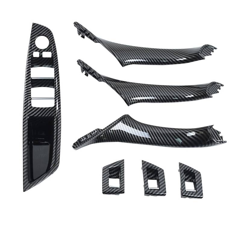 Autotürgriff Für 5 Series F10 F11 F18 528i 520i 523i 525i 535i Verbesserte Innentür Armlehne Fenster Schalter Panel Pull Griff Set Türgriff(Carbonfiber LHD 7PCS) von SGHFUVE