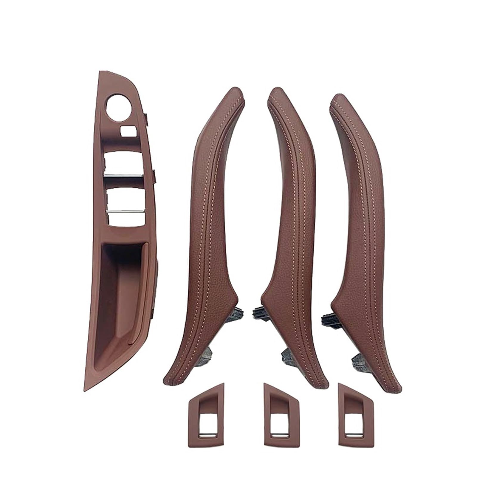 Autotürgriff Für 5 Series F10 F11 F18 528i 535i 520i 523i 525i LHD RHD Armlehne Innen Leder Türgriff Montage 7PCS Set Türgriff(LHD RED Brown) von SGHFUVE
