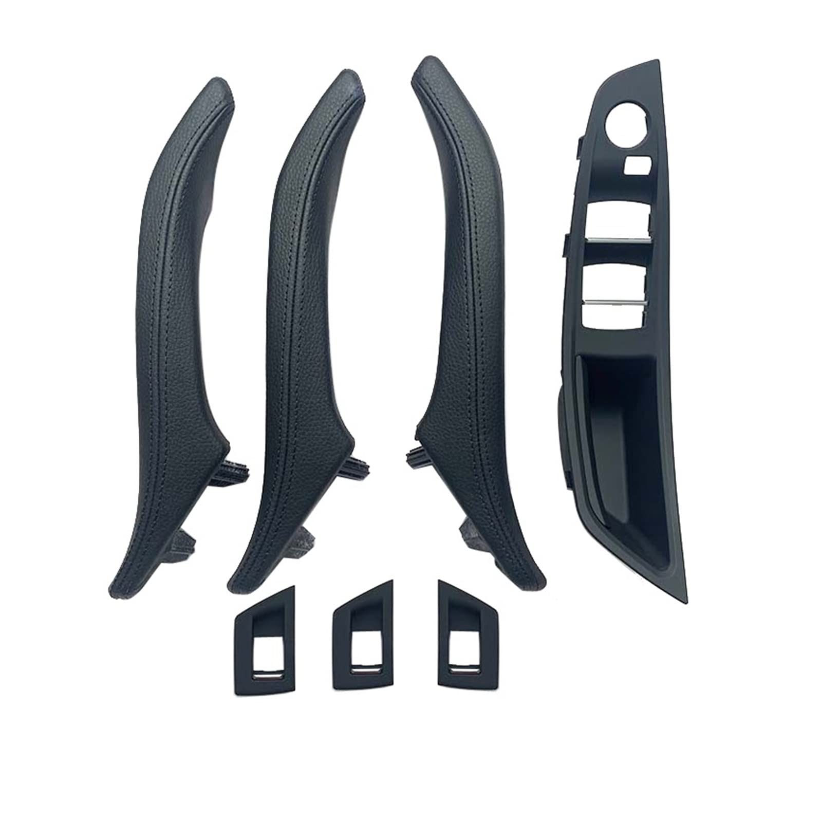 Autotürgriff Für 5 Series F10 F11 F18 528i 535i 520i 523i 525i LHD RHD Armlehne Innen Leder Türgriff Montage 7PCS Set Türgriff(RHD Black) von SGHFUVE