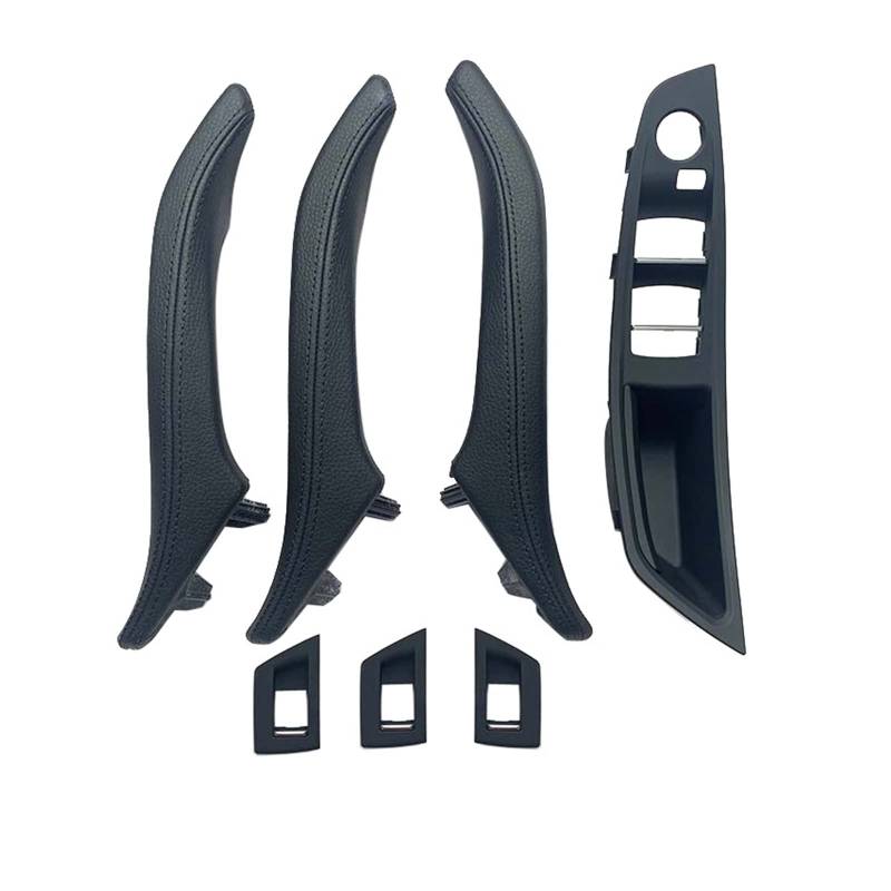 Autotürgriff Für 5 Series F10 F11 F18 528i 535i 520i 523i 525i LHD RHD Armlehne Innen Leder Türgriff Montage 7PCS Set Türgriff(RHD Black) von SGHFUVE