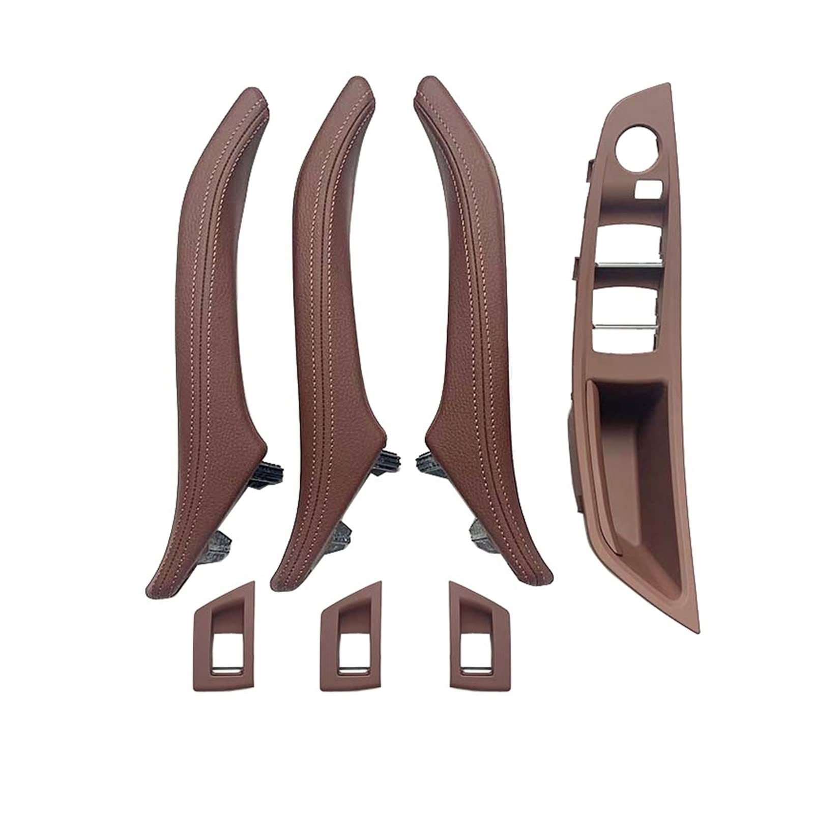 Autotürgriff Für 5 Series F10 F11 F18 528i 535i 520i 523i 525i LHD RHD Armlehne Innen Leder Türgriff Montage 7PCS Set Türgriff(RHD RED Brown) von SGHFUVE