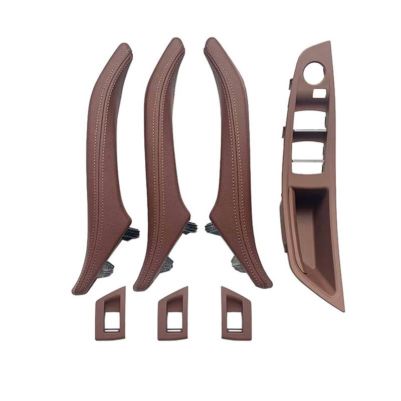 Autotürgriff Für 5 Series F10 F11 F18 528i 535i 520i 523i 525i LHD RHD Armlehne Innen Leder Türgriff Montage 7PCS Set Türgriff(RHD RED Brown) von SGHFUVE