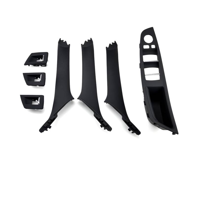 Autotürgriff Für 5 Series F10 F11 Grau Beige Schwarz Auto Innen Türgriff Panel Pull Trim Abdeckung Rechtslenker RHD Türgriff(Black RHD 7PCS) von SGHFUVE
