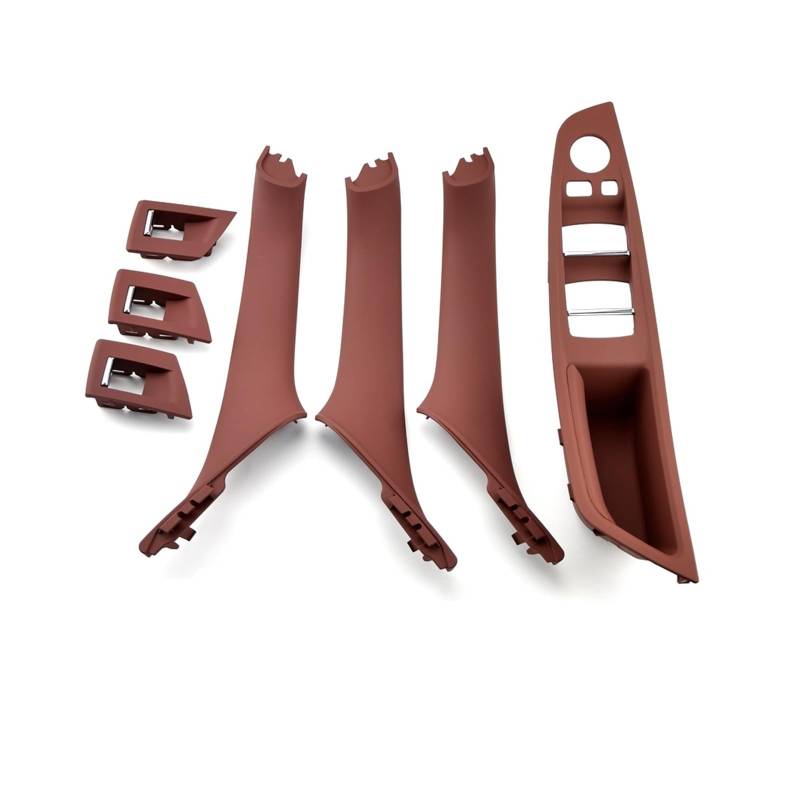 Autotürgriff Für 5 Series F10 F11 Grau Beige Schwarz Auto Innen Türgriff Panel Pull Trim Abdeckung Rechtslenker RHD Türgriff(Redbrown RHD 7PCS) von SGHFUVE