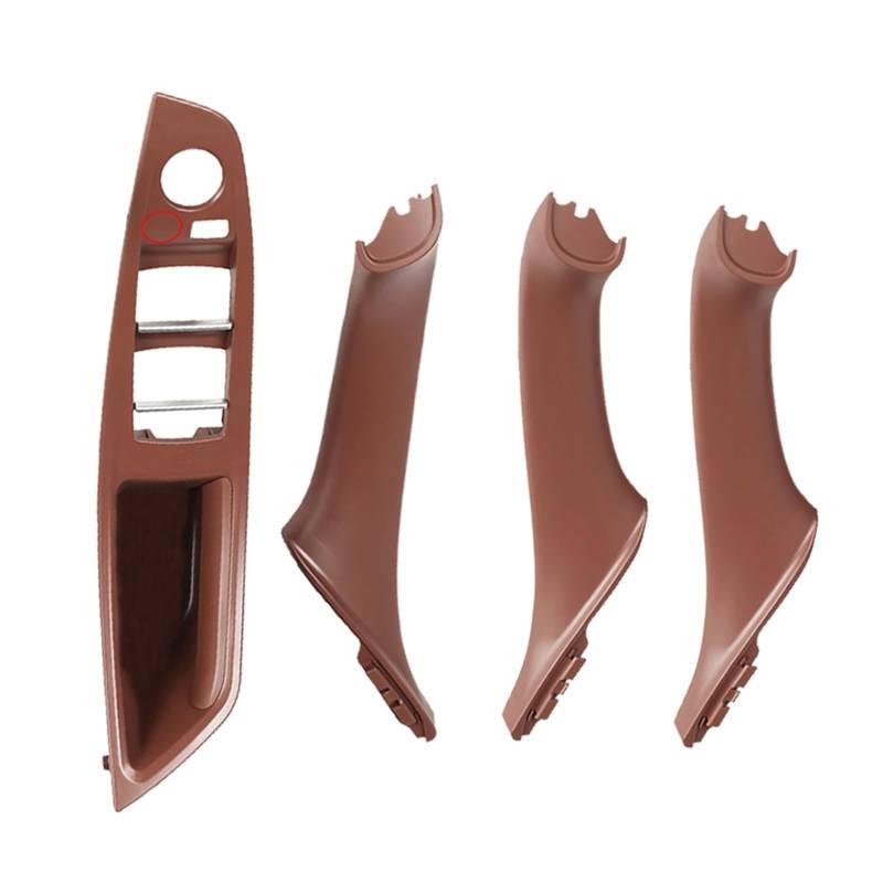 Autotürgriff Für 5 Series F11 F10 Auto Linkslenker LHD Innentürgriff-Panel-Abdeckung Beige Schwarz Rot-Braun Beige Weiß Türgriff(Red-Brown-4Pcs) von SGHFUVE