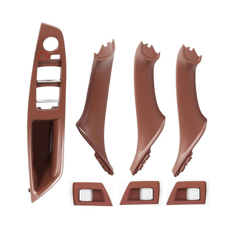 Autotürgriff Für 5 Series F11 F10 Auto Linkslenker LHD Innentürgriff-Panel-Abdeckung Beige Schwarz Rot-Braun Beige Weiß Türgriff(Red-Brown-7Pcs) von SGHFUVE