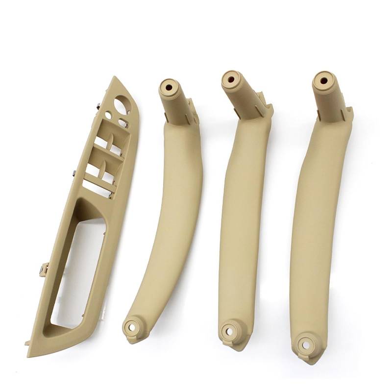 Autotürgriff Für E70 E71 X5 X6 E72 2007-2014 LHD RHD 4 Stücke Set Tür Fenster Schalter Panel Armlehne Ziehen Griff Abdeckung Trim Türgriff(LHD Beige Set) von SGHFUVE
