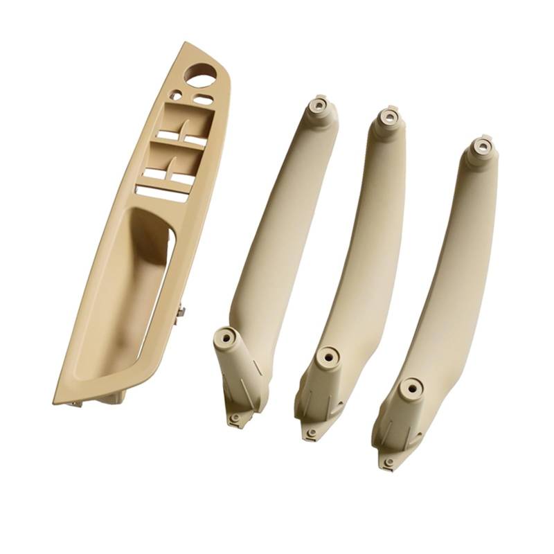 Autotürgriff Für E72 X5 X6 E70 E71 2007-2014 Auto Innen Tür Griff Inneren Panel Pull Trim Abdeckung Armlehne Carbon Faser Türgriff(LHD Beige 4Pcs) von SGHFUVE
