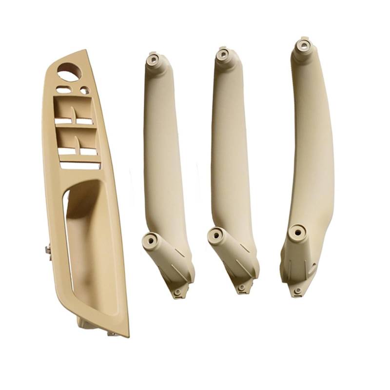 Autotürgriff Für E72 X5 X6 E70 E71 2007-2014 Auto Innen Tür Griff Inneren Panel Pull Trim Abdeckung Armlehne Carbon Faser Türgriff(RHD Beige 4Pcs) von SGHFUVE