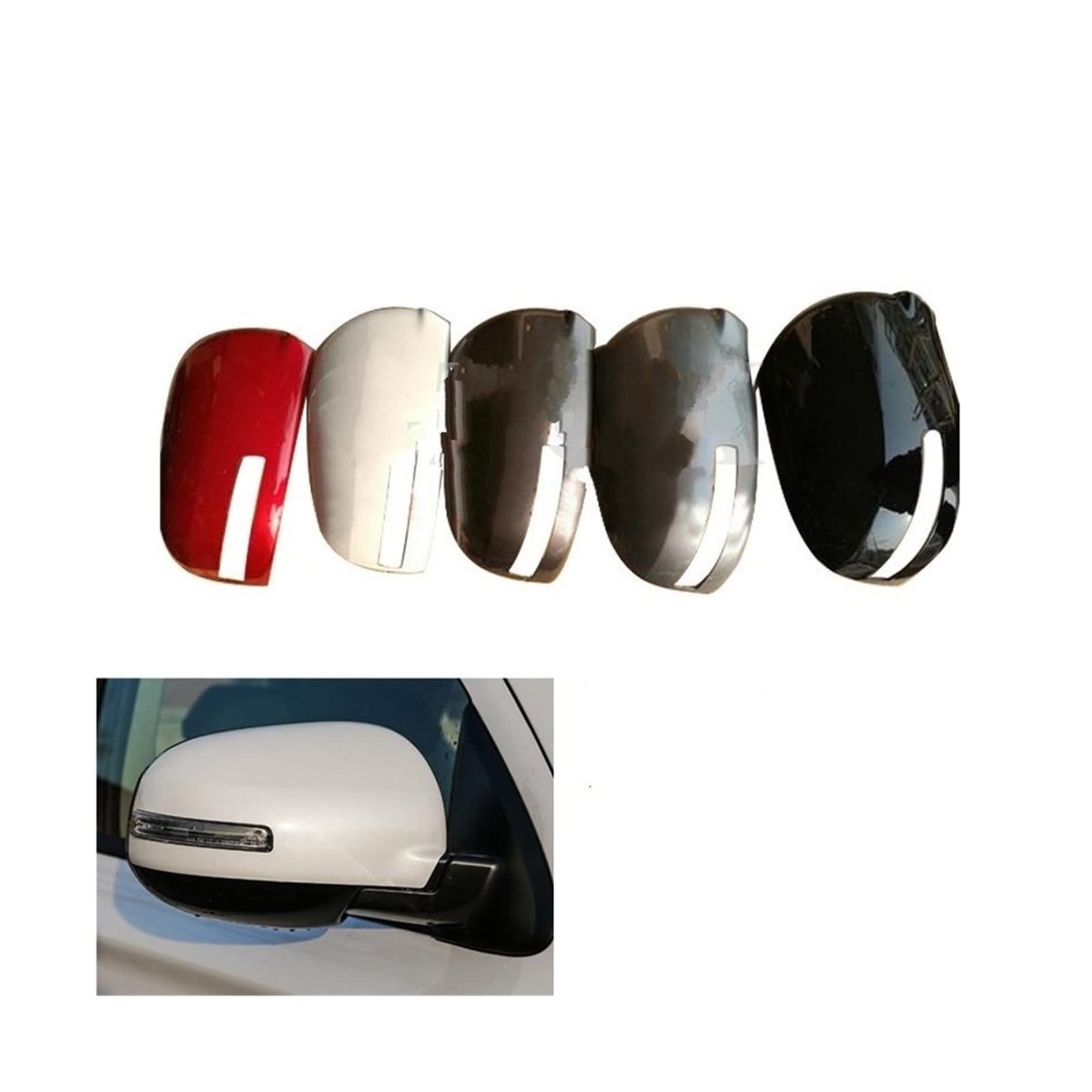Seitenspiegel Abdeckkappen Auto Für Mitsubishi Für Outlander 2013 2014 2015 2016 2017 Seite Spiegel Deckel Shell Cap Gehäuse Trim Hinten Rückspiegel Abdeckung Außenspiegelkappe(Red Left) von SGHFUVE