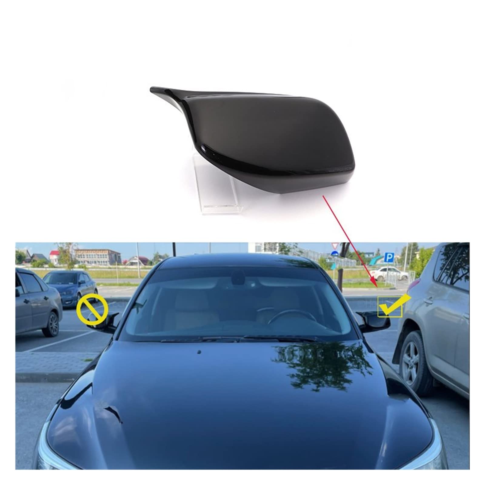 Seitenspiegel Abdeckkappen Für 5 Series E60 E61 E63 E64 2004–2008 520i 525i 528i 528xi 530i Carbon Look Schwarz Rückspiegel-Abdeckkappen Außenspiegelkappe(1pc Left Side Black) von SGHFUVE