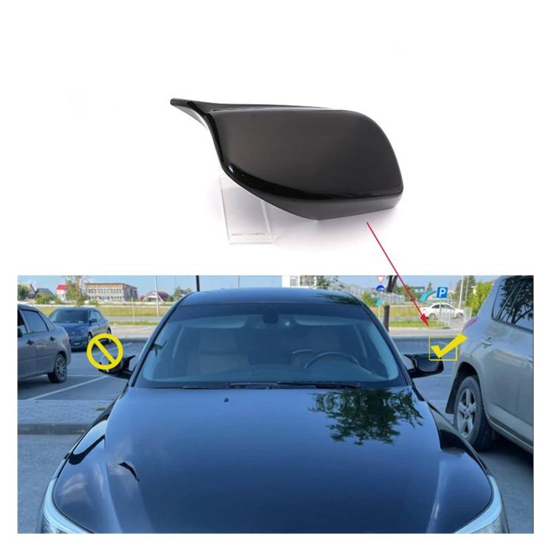 Seitenspiegel Abdeckkappen Für 5 Series E60 E61 E63 E64 2004–2008 520i 525i 528i 528xi 530i Carbon Look Schwarz Rückspiegel-Abdeckkappen Außenspiegelkappe(1pc Left Side Black) von SGHFUVE