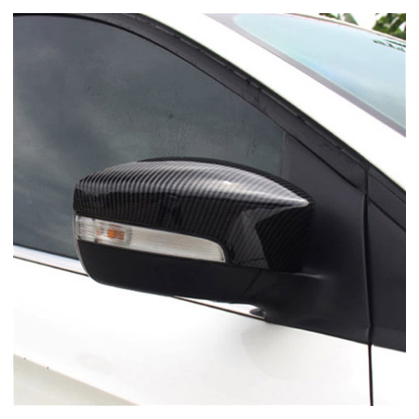 Seitenspiegel Abdeckkappen Für Ford Für Kuga Für Escape C520 Für EcoSport Für Fokus 3 Für MK3 Für SE Für ST Für RS Seite Flügel Rückspiegel Abdeckung Kappen Außenspiegelkappe(Kohlefaser) von SGHFUVE