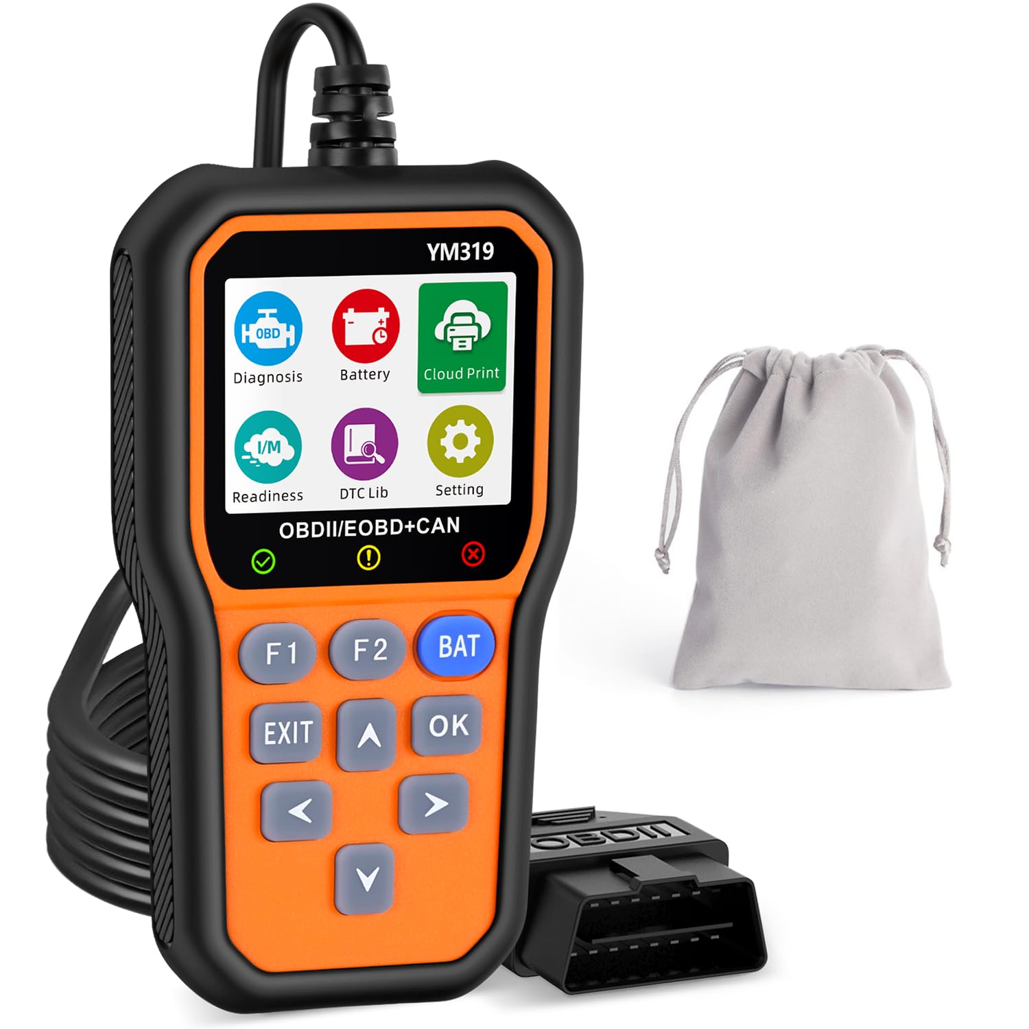OBD2 Diagnosegerät, Auto Diagnosegerät OBD-II Diagnosewerkzeuge Fehlerspeicher Auslesen mit DTC-Definition, 13 Sprachen, Spannungserkennung und -überwachung, KFZ-Fehlercode-Lesegerät OBD2 Diagnosegerät, Auto Diagnosegerät OBD-II Diagnosewerkzeuge Fehlerspeicher Auslesen mit DTC-Definition, 13 Sprachen, Spannungserkennung und -überwachung, KFZ-Fehlercode-Lesegerät von SGIP