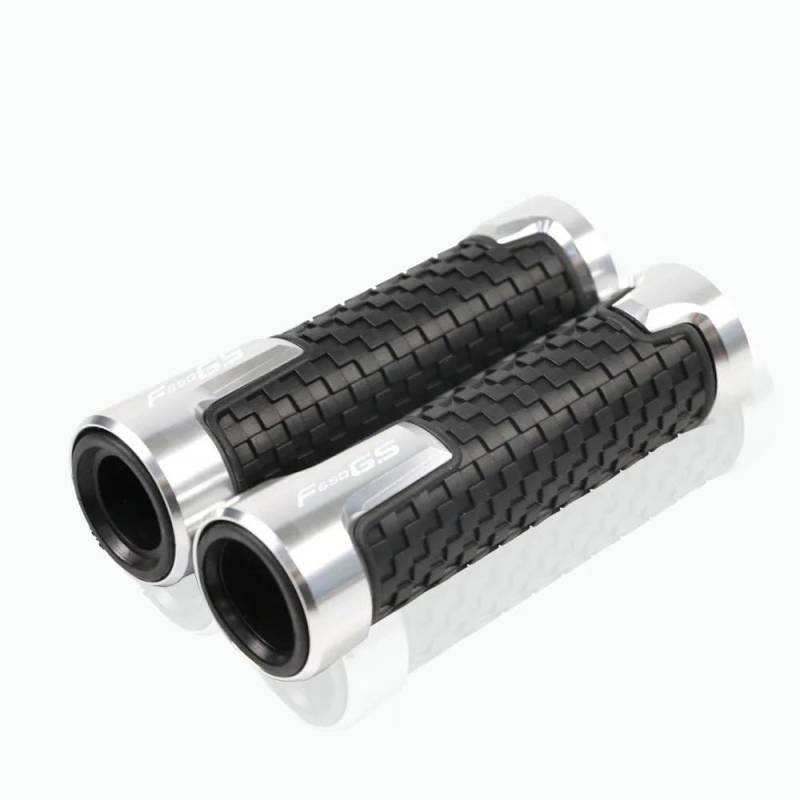 7/8" 22mm Motorrad Griffe rutschfest Gummi Lenkerg Für B&MW F650GS F650 GS F 650 GS Alle Jahre Universal Motorrad 7/8 "Lenkergriff Anti-Rutsch-Lenker Motorrad Handgriffe Ende(Silver) von SGRYGSAEA
