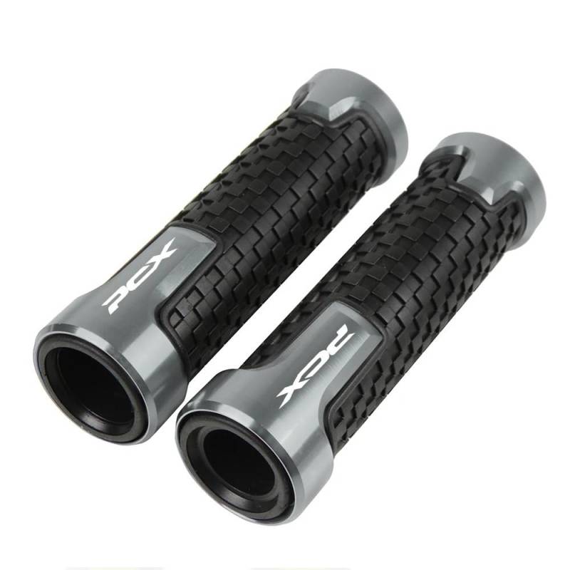 SGRYGSAEA 7/8" 22mm Motorrad Griffe rutschfest Gummi Lenkerg Für H&ONDA PCX 125 PCX 150 2010-2020 7/8'' 22MM Motorrad CNC Aluminium Anti-Slip Griff Griffe Bar Hand(Grey) von SGRYGSAEA