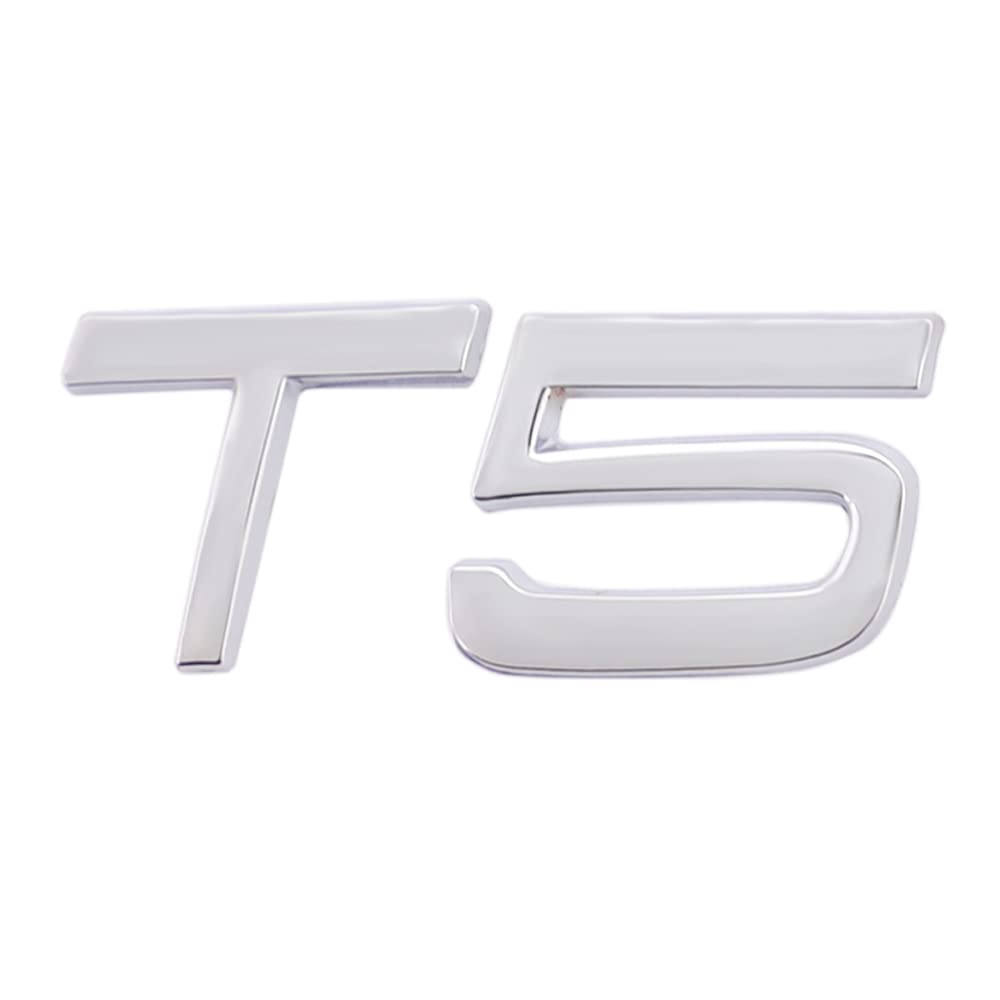 1 Stück T5 Edition Emblem Autoteile passend für alle Fahrzeugtüren Karosseriegepäck und andere Gegenstände (Silberfarben) von SGW