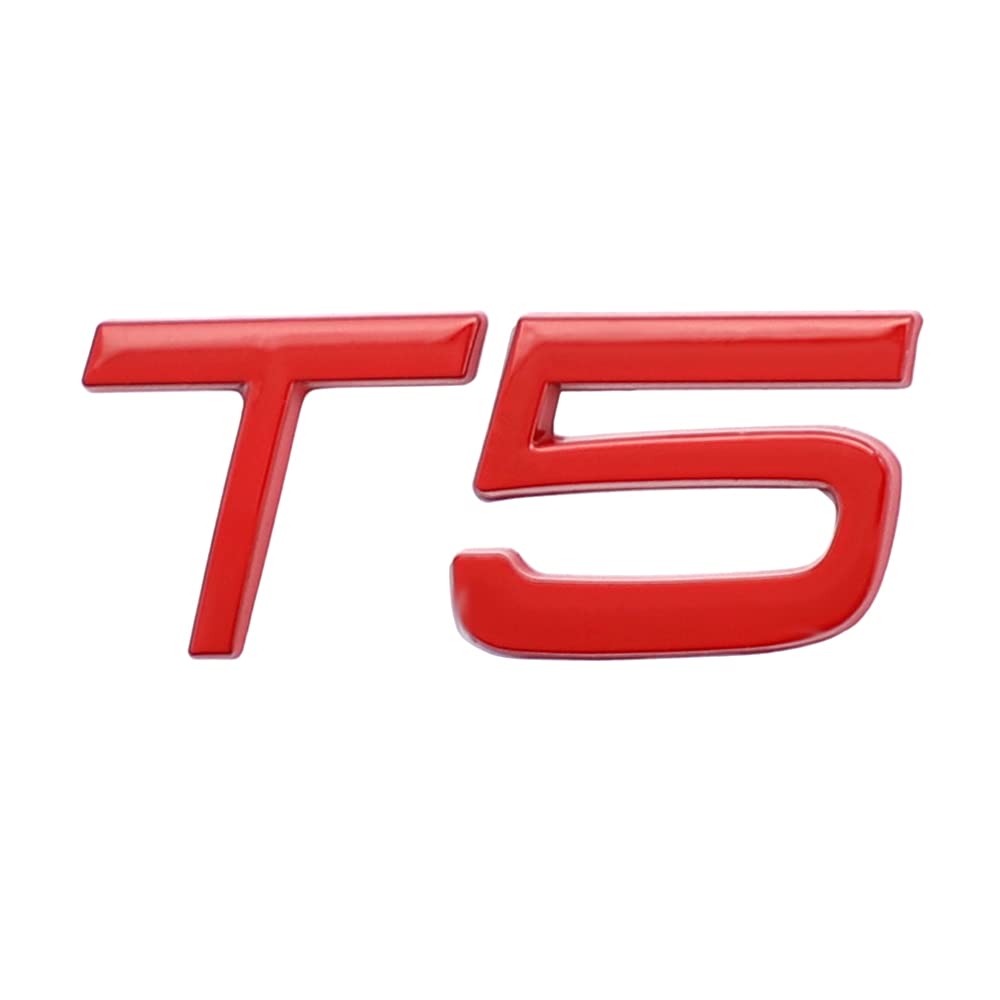 1 Stück T5 Edition Emblem passend für alle Fahrzeugtüren, Karosseriegepäck und andere Gegenstände (rot) von SGW