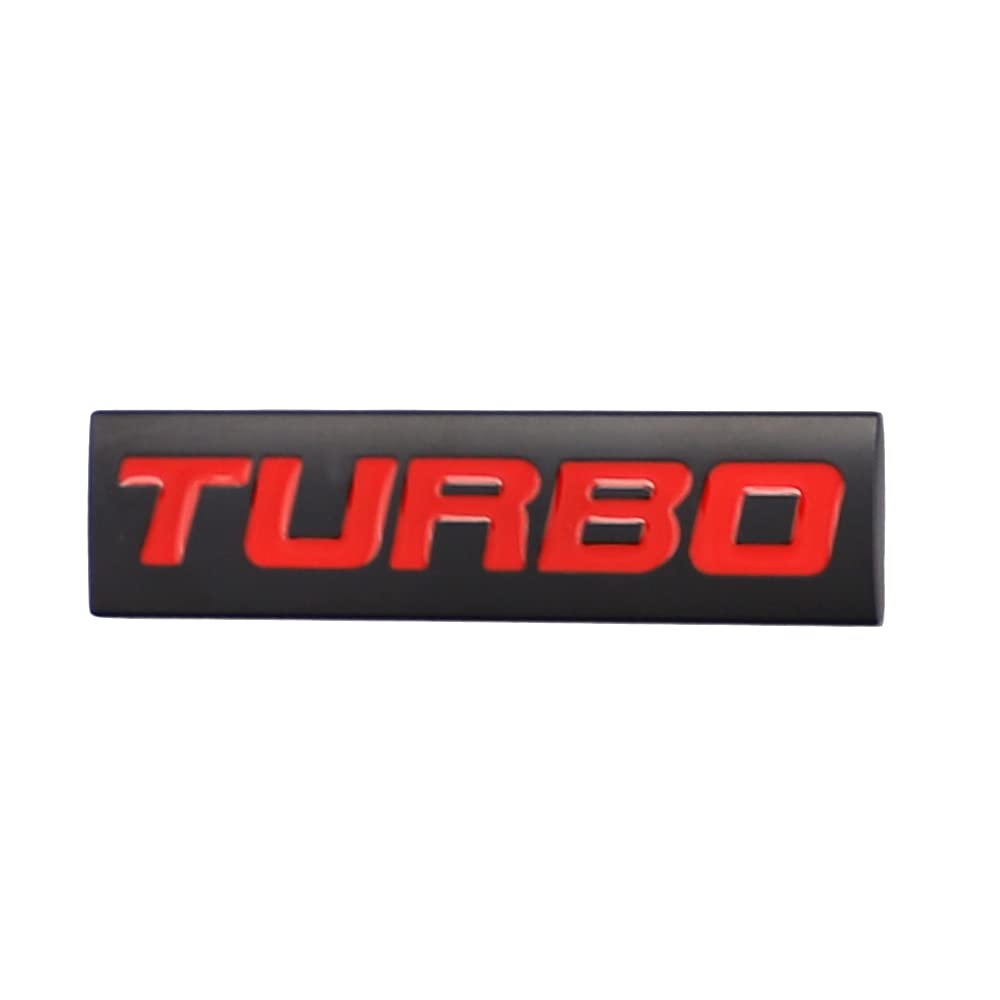 1 x Turbo-Edition-Emblem, geeignet für alle Fahrzeugtüren, Karosseriegepäck und andere Gegenstände (schwarz-rot) von SGW