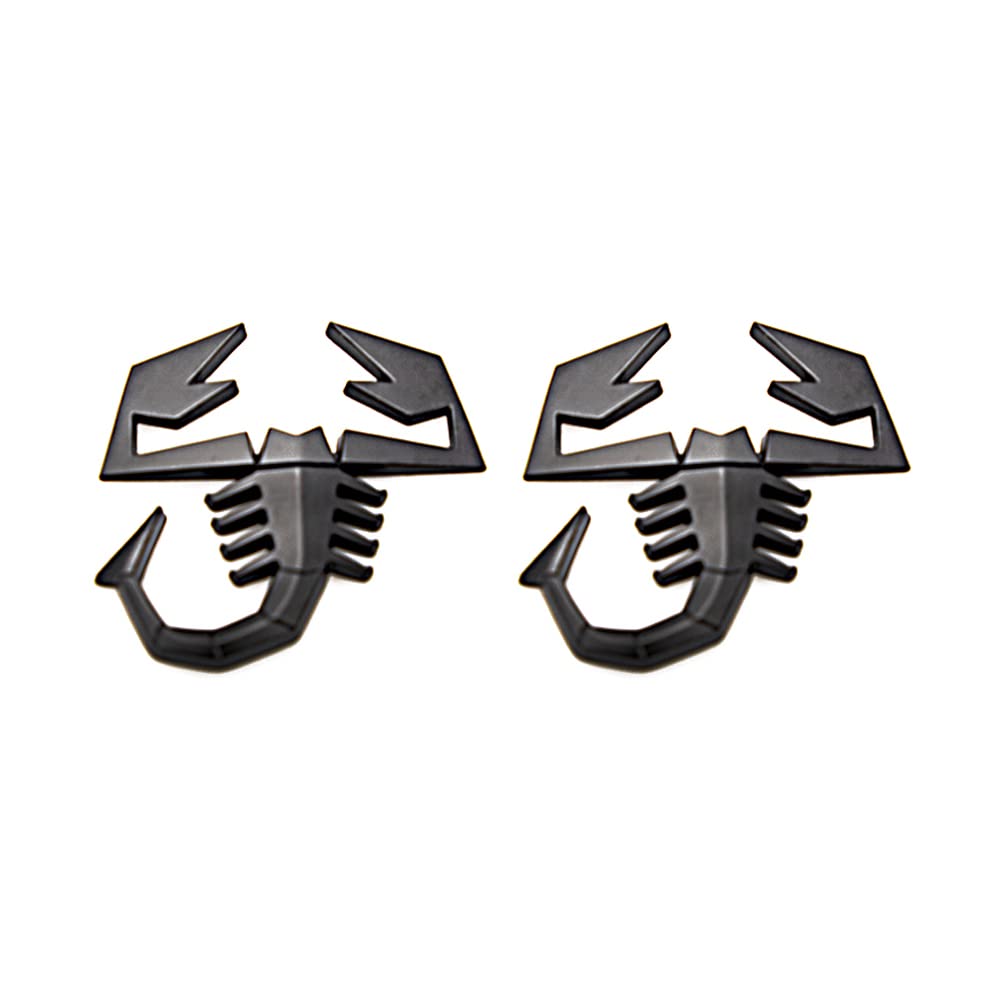 2-Sätze Skorpion Emblem Logo Aufkleber Auto Styling Aufkleber Metall Licht Paste (Schwarz) von IUSOT