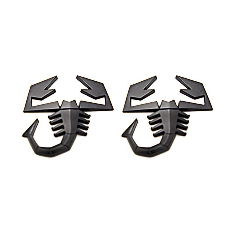 2-Sätze Skorpion Emblem Logo Aufkleber Auto Styling Aufkleber Metall Licht Paste (Schwarz) von IUSOT