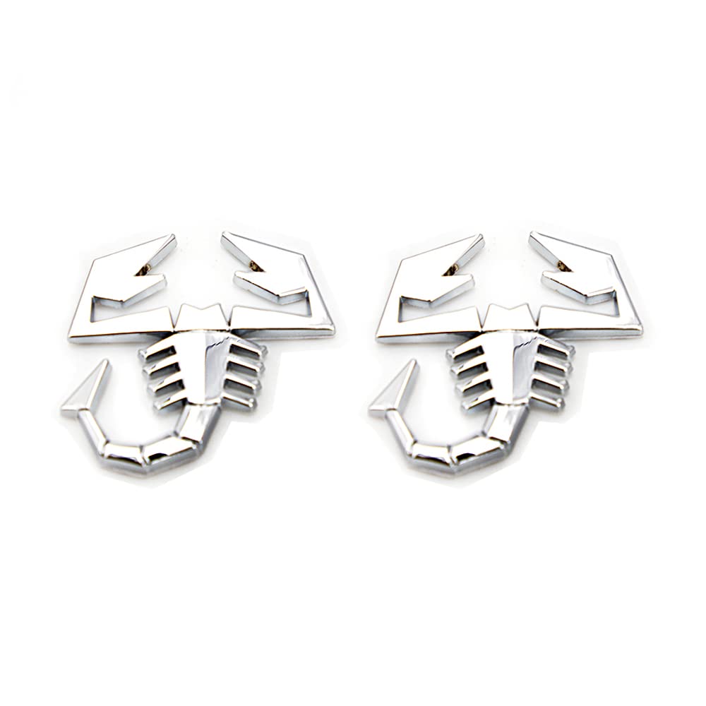 2-Sätze Skorpion Emblem Logo Aufkleber Auto Styling Aufkleber Metall Licht Paste (Silber) von SGW