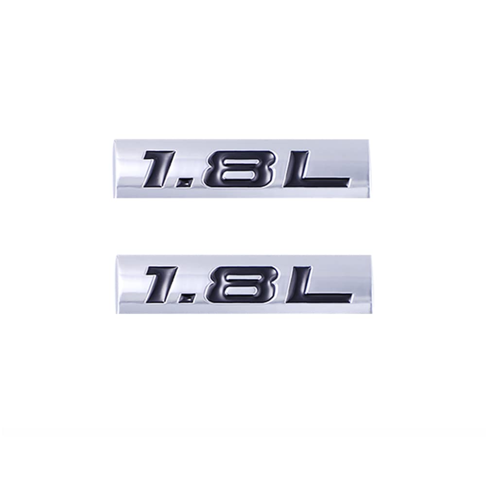 2 Stück 1,8 l Emblems Stick Logo Power Stroke Turbo Side Badge Namensschild Aufkleber Logo (Silber Schwarz) von SGW